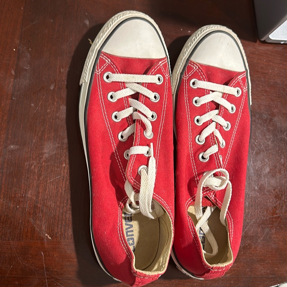 Converse Red Unisex Low Top Chuck Taylor All Star Shoes Red Adult Size 10